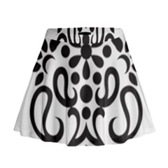 A Black And White Image Of An Ornate Design Mini Flare Skirt