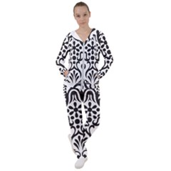 A Black And White Image Of An Ornate Design Women s Tracksuit