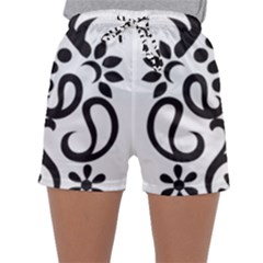 A Black And White Image Of An Ornate Design Sleepwear Shorts