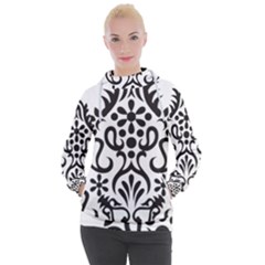 A Black And White Image Of An Ornate Design Women s Hooded Pullover by catchydesignhill