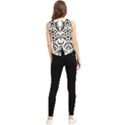 A Black And White Image Of An Ornate Design V-Neck Cropped Tank Top View2