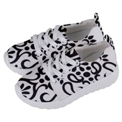 A Black And White Image Of An Ornate Design Kids  Lightweight Sports Shoes