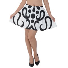 A Black And White Image Of An Ornate Design Velvet Skater Skirt