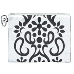 A Black And White Image Of An Ornate Design Canvas Cosmetic Bag (xxl) by catchydesignhill