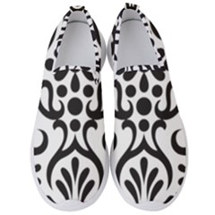 A Black And White Image Of An Ornate Design Men s Slip On Sneakers