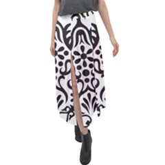 A Black And White Image Of An Ornate Design Velour Split Maxi Skirt by catchydesignhill