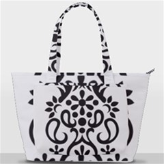 A Black And White Image Of An Ornate Design Back Pocket Shoulder Bag 