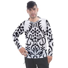 A Black And White Image Of An Ornate Design Men s Pique Long Sleeve T-shirt