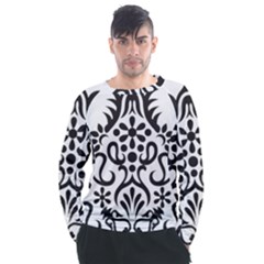 A Black And White Image Of An Ornate Design Men s Long Sleeve Raglan T-shirt