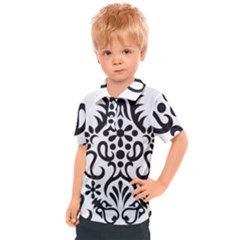 A Black And White Image Of An Ornate Design Kids  Polo T-shirt