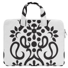 A Black And White Image Of An Ornate Design Macbook Pro 15  Double Pocket Laptop Bag 