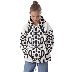 A Black And White Image Of An Ornate Design Kids  Oversized Hoodie