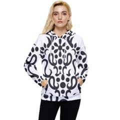 A Black And White Image Of An Ornate Design Women s Lightweight Drawstring Hoodie by catchydesignhill