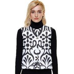 A Black And White Image Of An Ornate Design Women s Button Up Puffer Vest