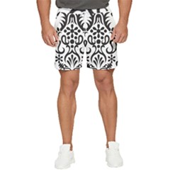 A Black And White Image Of An Ornate Design Men s Runner Shorts