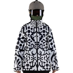 A Black And White Image Of An Ornate Design Men s Zip Ski And Snowboard Waterproof Breathable Jacket