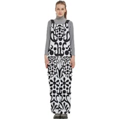 A Black And White Image Of An Ornate Design Women s Side Zip Front Pouch Ski And Snowboard Bib Pants	