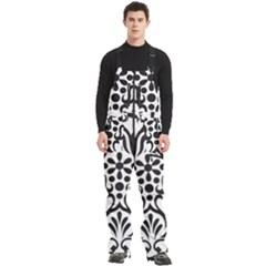 A Black And White Image Of An Ornate Design Men s Front Zip Ski And Snowboard Bib Pants