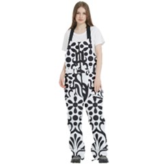 A Black And White Image Of An Ornate Design Women s Front Zip Ski And Snowboard Bib Pants