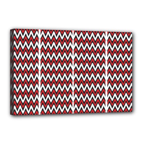 A Red And Black Zigzag Pattern On A White Background Canvas 18  X 12  (stretched)