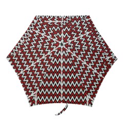 A Red And Black Zigzag Pattern On A White Background Mini Folding Umbrellas