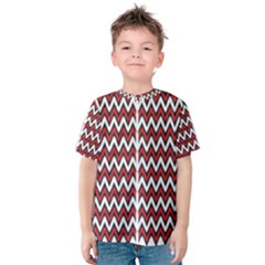 A Red And Black Zigzag Pattern On A White Background Kids  Cotton T-shirt