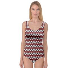 A Red And Black Zigzag Pattern On A White Background Princess Tank Leotard 