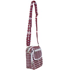 A Red And Black Zigzag Pattern On A White Background Shoulder Strap Belt Bag by catchydesignhill