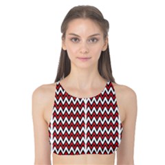 A Red And Black Zigzag Pattern On A White Background Tank Bikini Top