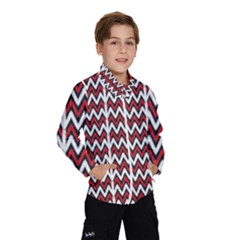 A Red And Black Zigzag Pattern On A White Background Kids  Windbreaker