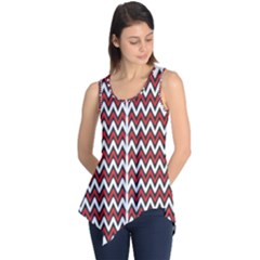 A Red And Black Zigzag Pattern On A White Background Sleeveless Tunic