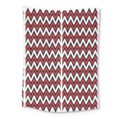 A Red And Black Zigzag Pattern On A White Background Medium Tapestry