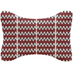 A Red And Black Zigzag Pattern On A White Background Seat Head Rest Cushion by catchydesignhill