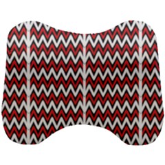 A Red And Black Zigzag Pattern On A White Background Head Support Cushion by catchydesignhill