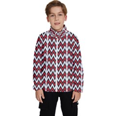 A Red And Black Zigzag Pattern On A White Background Kids  High Neck Windbreaker by catchydesignhill