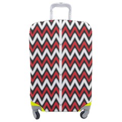 A Red And Black Zigzag Pattern On A White Background Luggage Cover (medium) by catchydesignhill