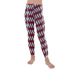 A Red And Black Zigzag Pattern On A White Background Kids  Lightweight Velour Leggings