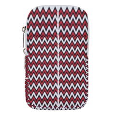 A Red And Black Zigzag Pattern On A White Background Waist Pouch (small) by catchydesignhill