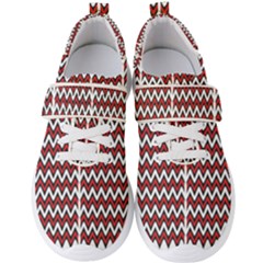 A Red And Black Zigzag Pattern On A White Background Men s Velcro Strap Shoes by catchydesignhill