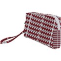 A Red And Black Zigzag Pattern On A White Background Wristlet Pouch Bag (Small) View1