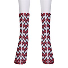 A Red And Black Zigzag Pattern On A White Background Crew Socks by catchydesignhill