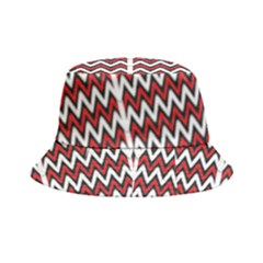 A Red And Black Zigzag Pattern On A White Background Bucket Hat