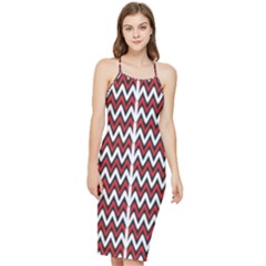 A Red And Black Zigzag Pattern On A White Background Bodycon Cross Back Summer Dress