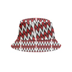 A Red And Black Zigzag Pattern On A White Background Inside Out Bucket Hat (kids)