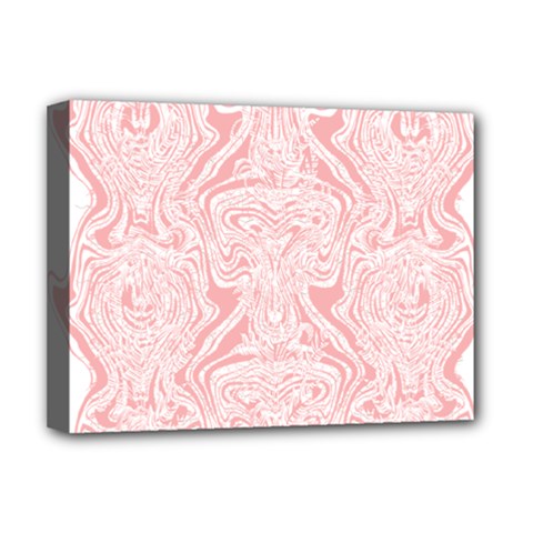 A Pink And White Abstract Design On A White Background Deluxe Canvas 16  X 12  (stretched) 