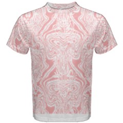 A Pink And White Abstract Design On A White Background Men s Cotton T-shirt