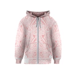 A Pink And White Abstract Design On A White Background Kids  Zipper Hoodie by catchydesignhill