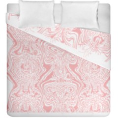 A Pink And White Abstract Design On A White Background Duvet Cover Double Side (king Size)