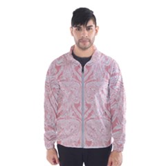 A Pink And White Abstract Design On A White Background Men s Windbreaker