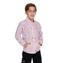 A Pink And White Abstract Design On A White Background Kids  Windbreaker